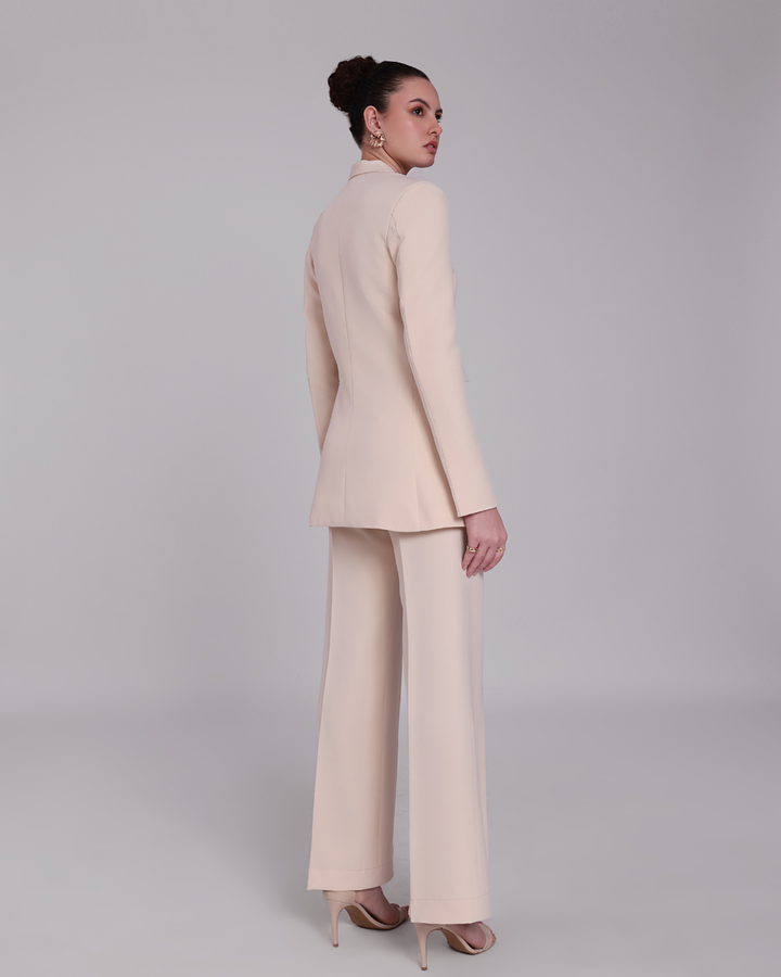 Anya Beige Chain Blazer Suit