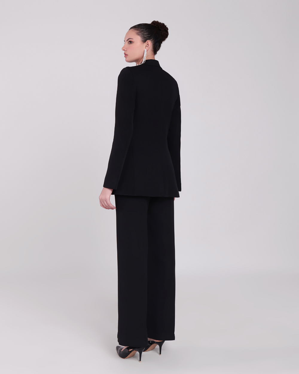 Venice Black Crystal-Embellished Blazer Suit