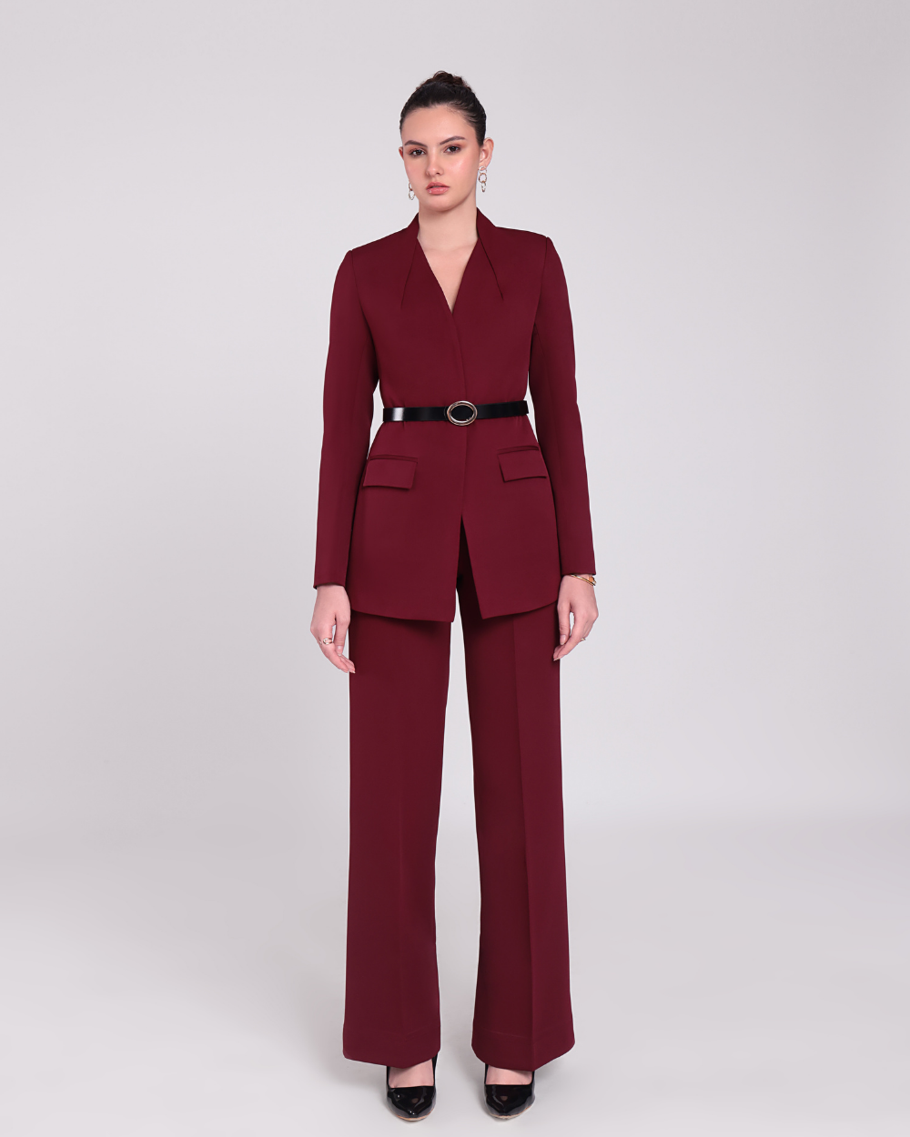 Emily Wine Blazer Suit