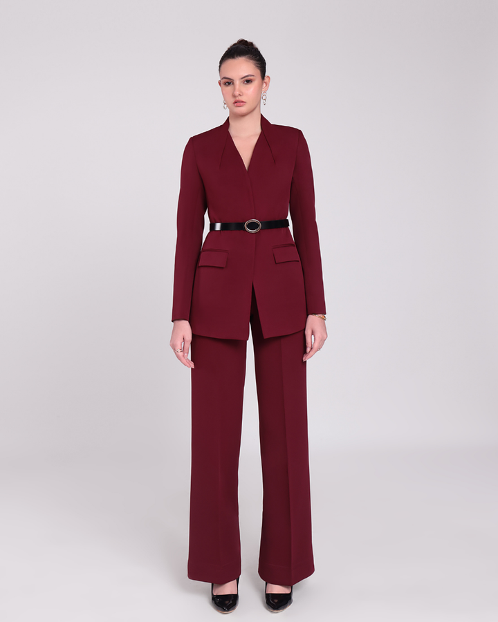 Emily Wine Blazer Suit