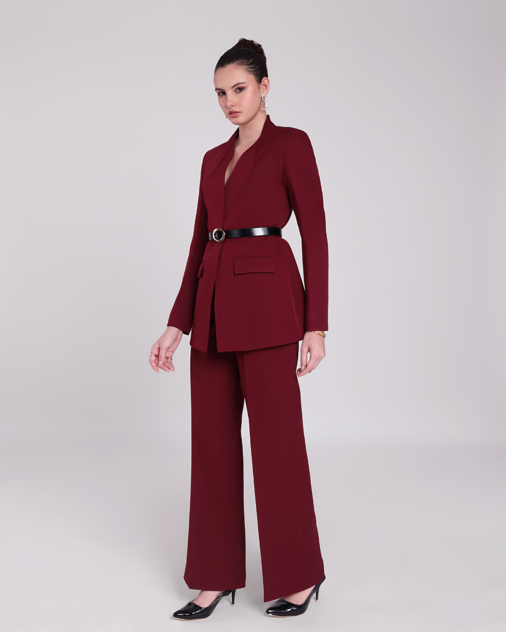 Emily Wine Blazer Suit
