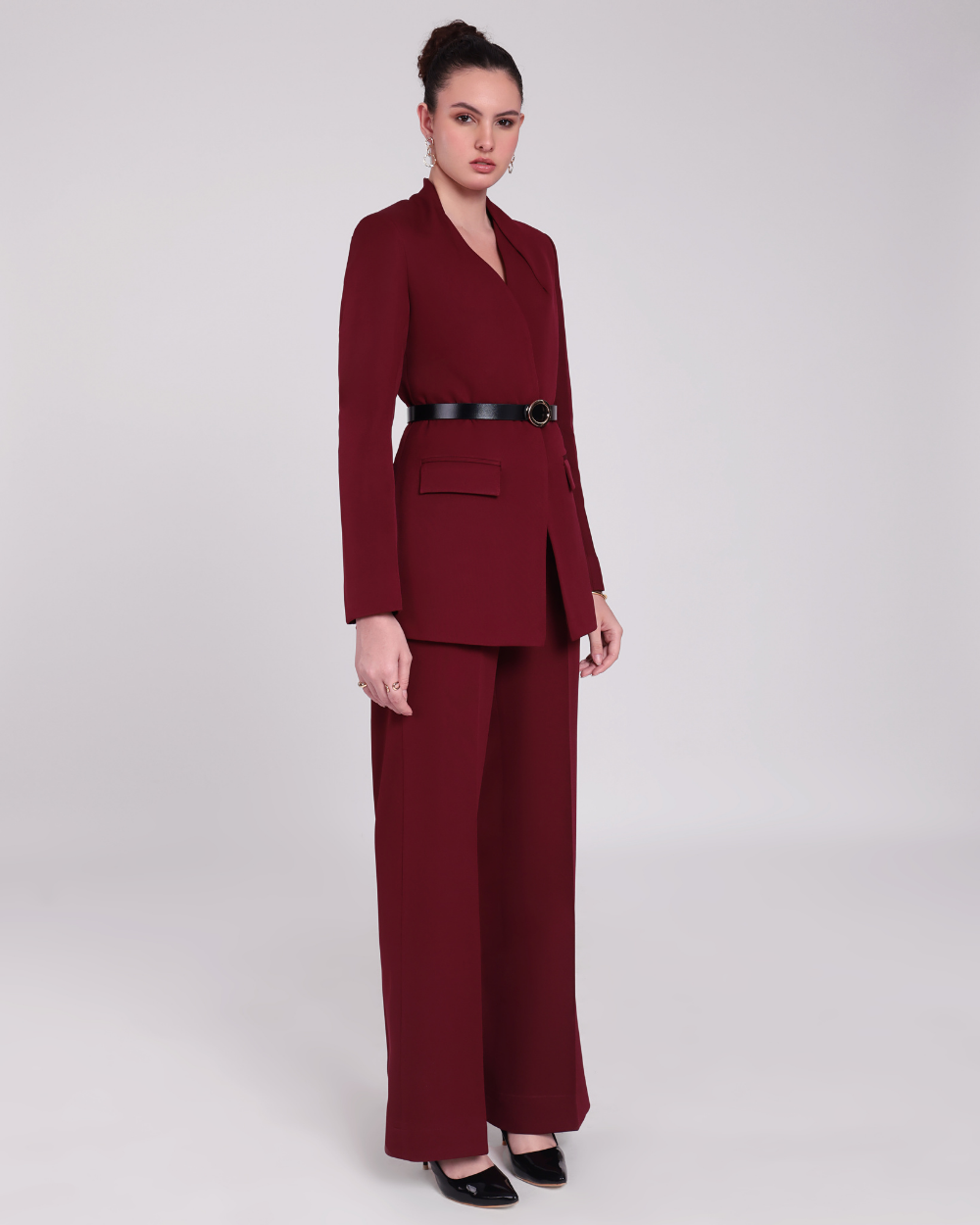 Emily Wine Blazer Suit