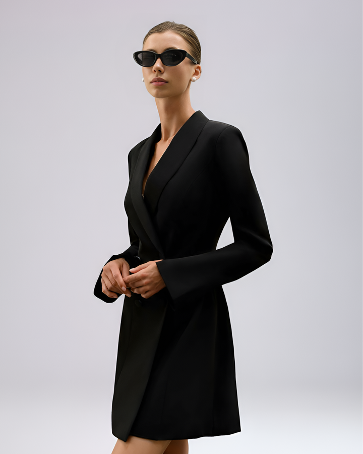 Katy Black Double Breasted Blazer Mini Dress