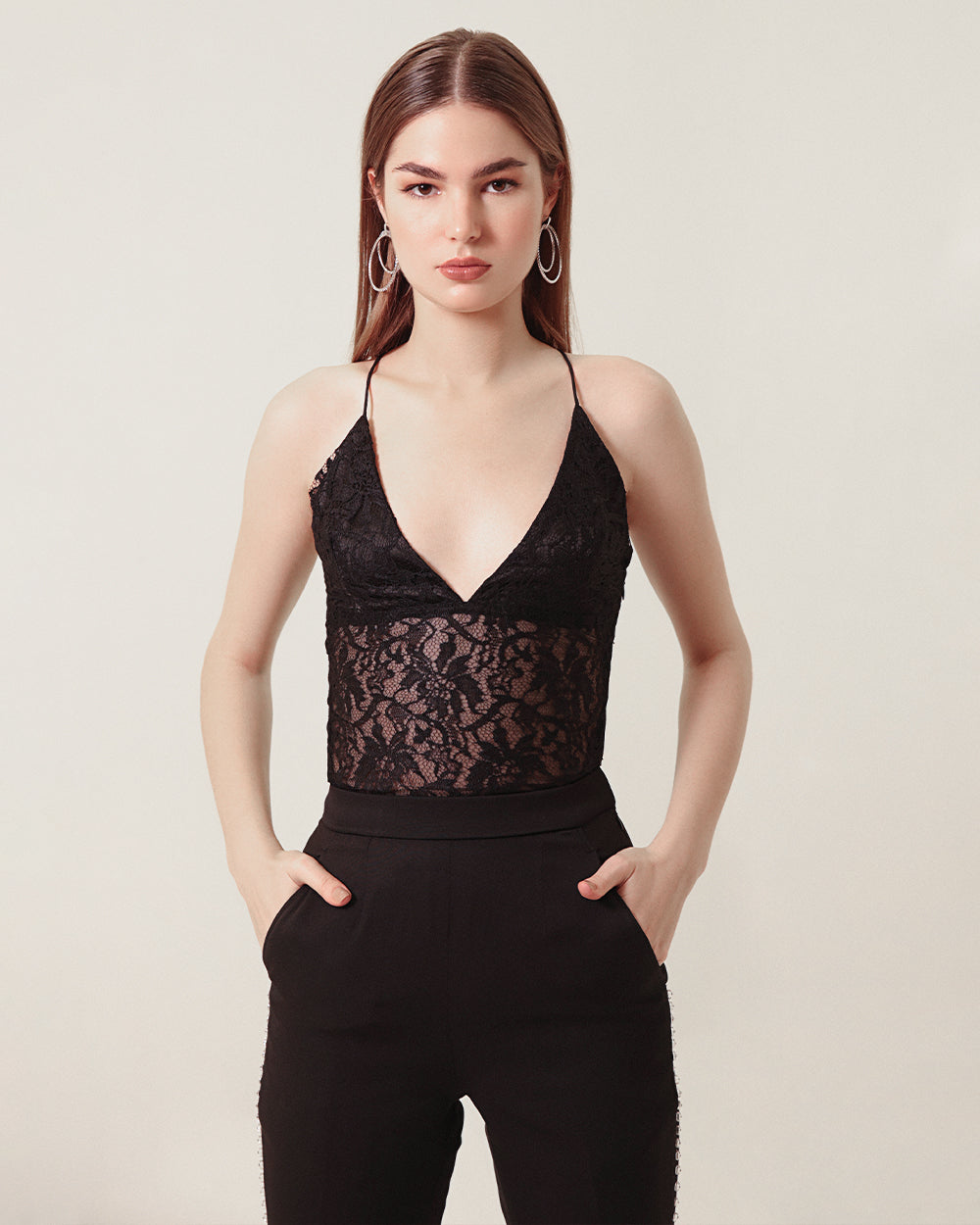 Black strappy Net corset top