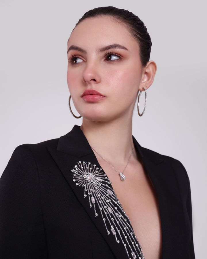 Veronica Black Embellished Blazer Suit