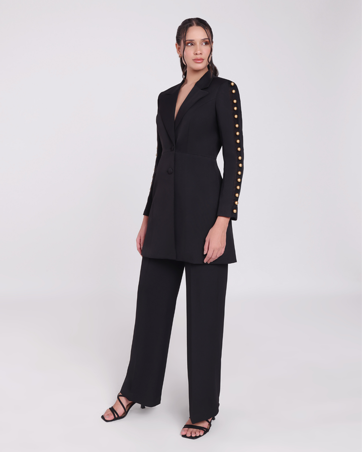 Charlotte Black Golden Pearl Blazer Suit