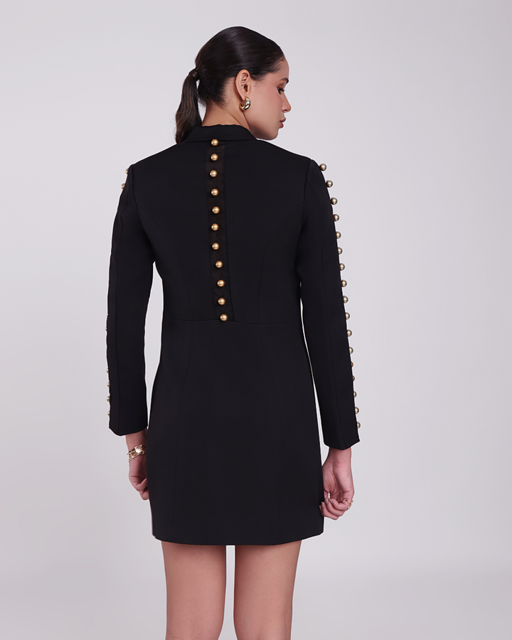 Jade Black Golden Pearl Blazer Dress