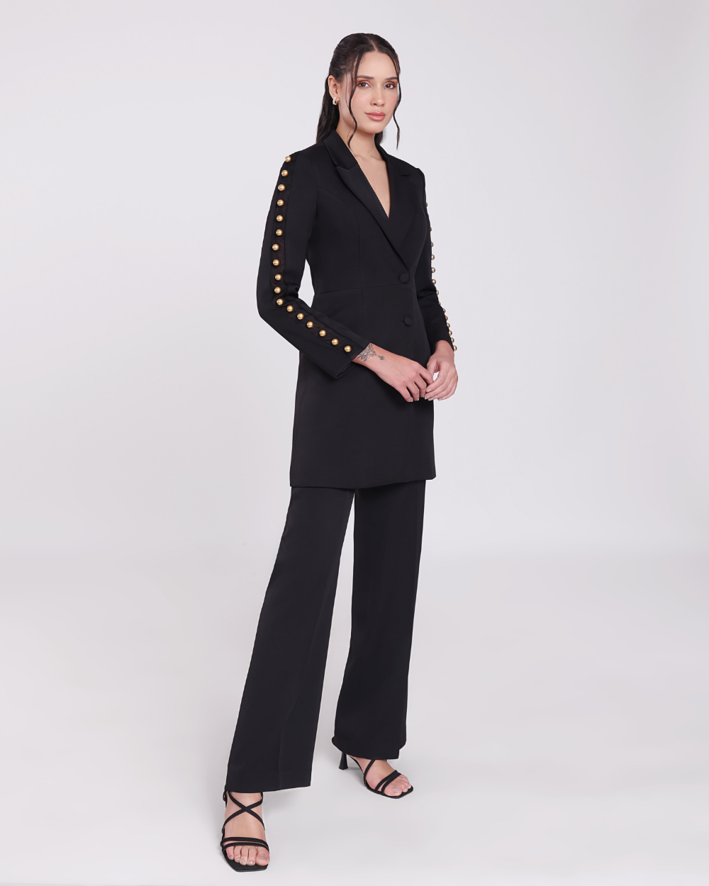 Charlotte Black Golden Pearl Blazer Suit