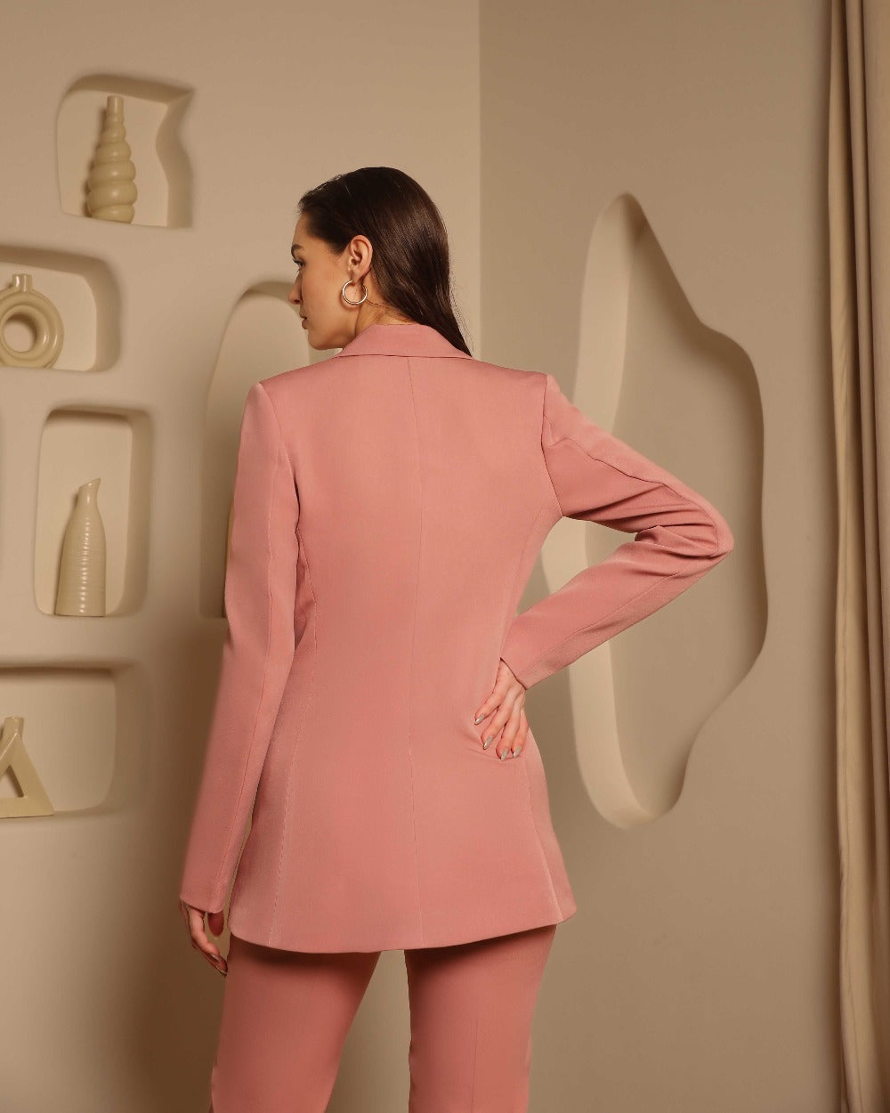 Peach Double-Breasted 2pc Suit