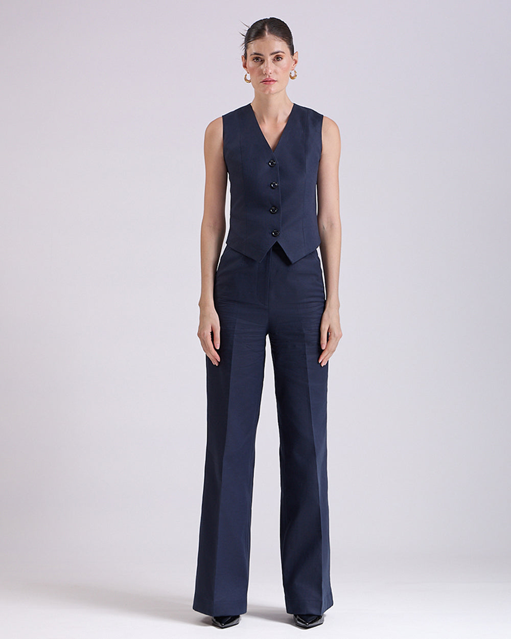 Navy Blue Waistcoat And Pant Set