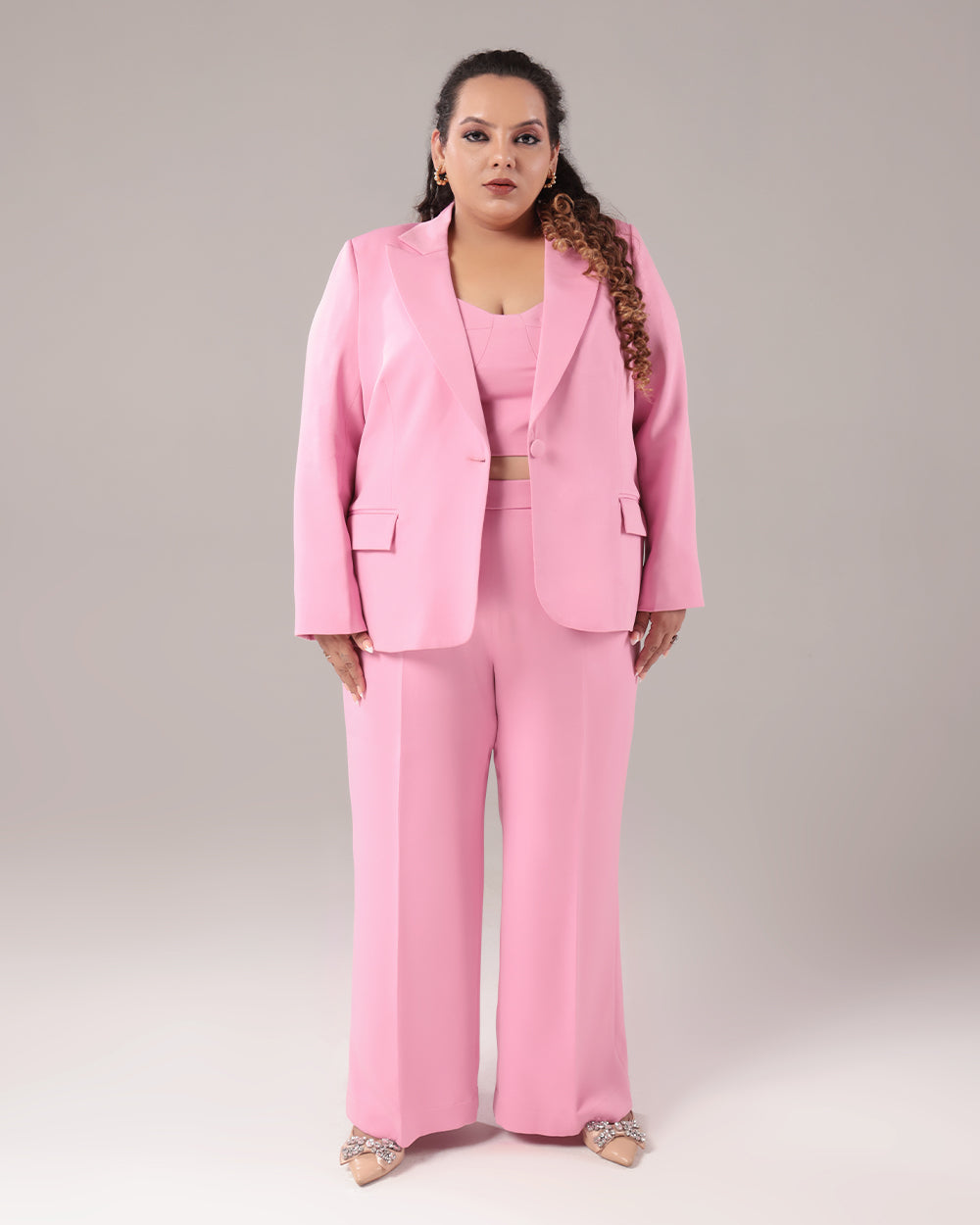 Light Pink Plus Size Blazer Suit Sheen Couture – Sheen Couture