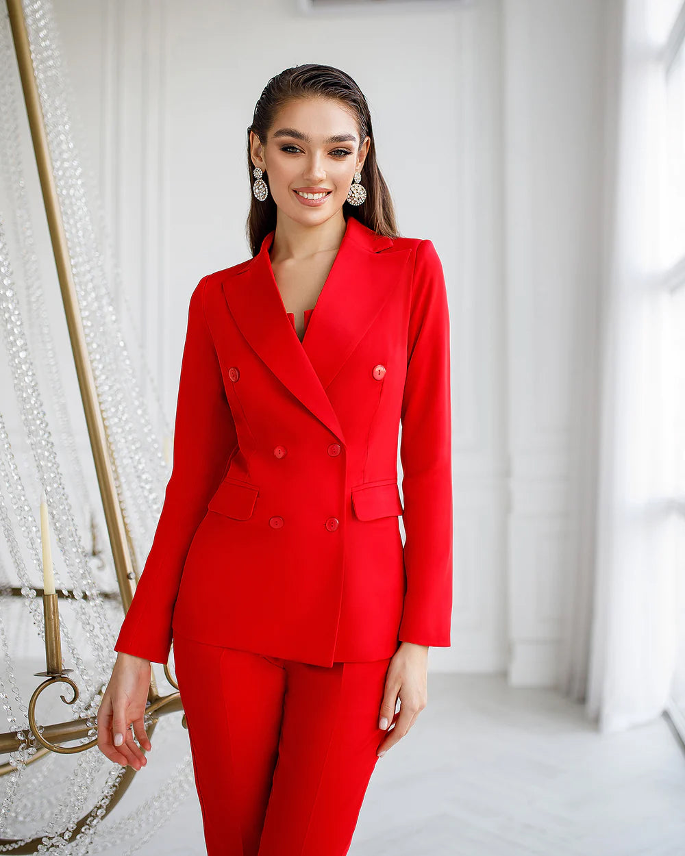 Slacks And Blazer Women's Womens Dress Pants And Blazer Red