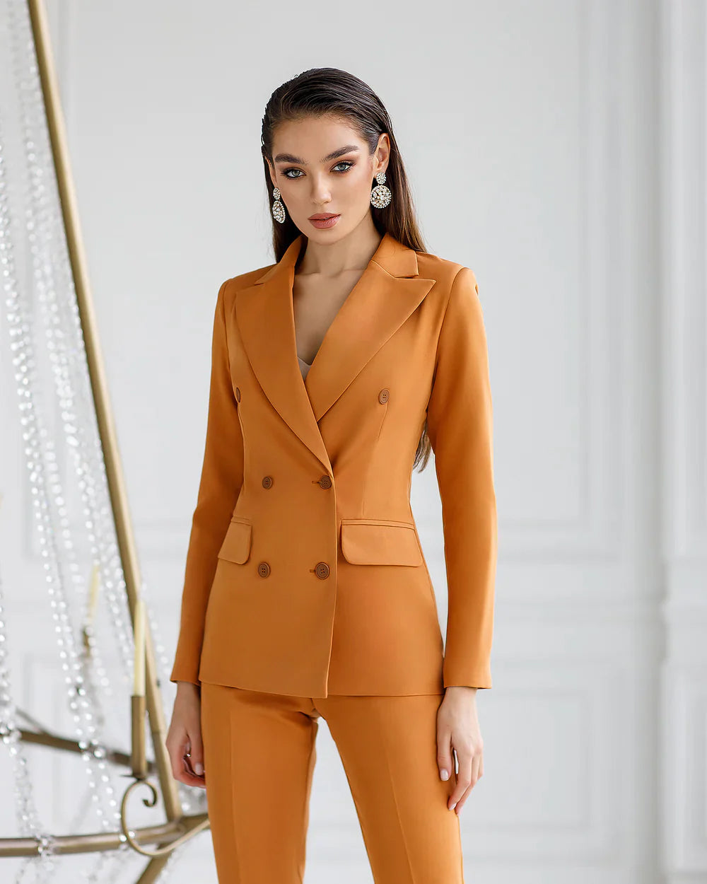 camel Double breasted Blazer
