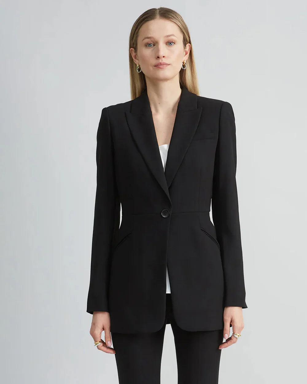 Black Single-Breasted Slim Fit Blazer