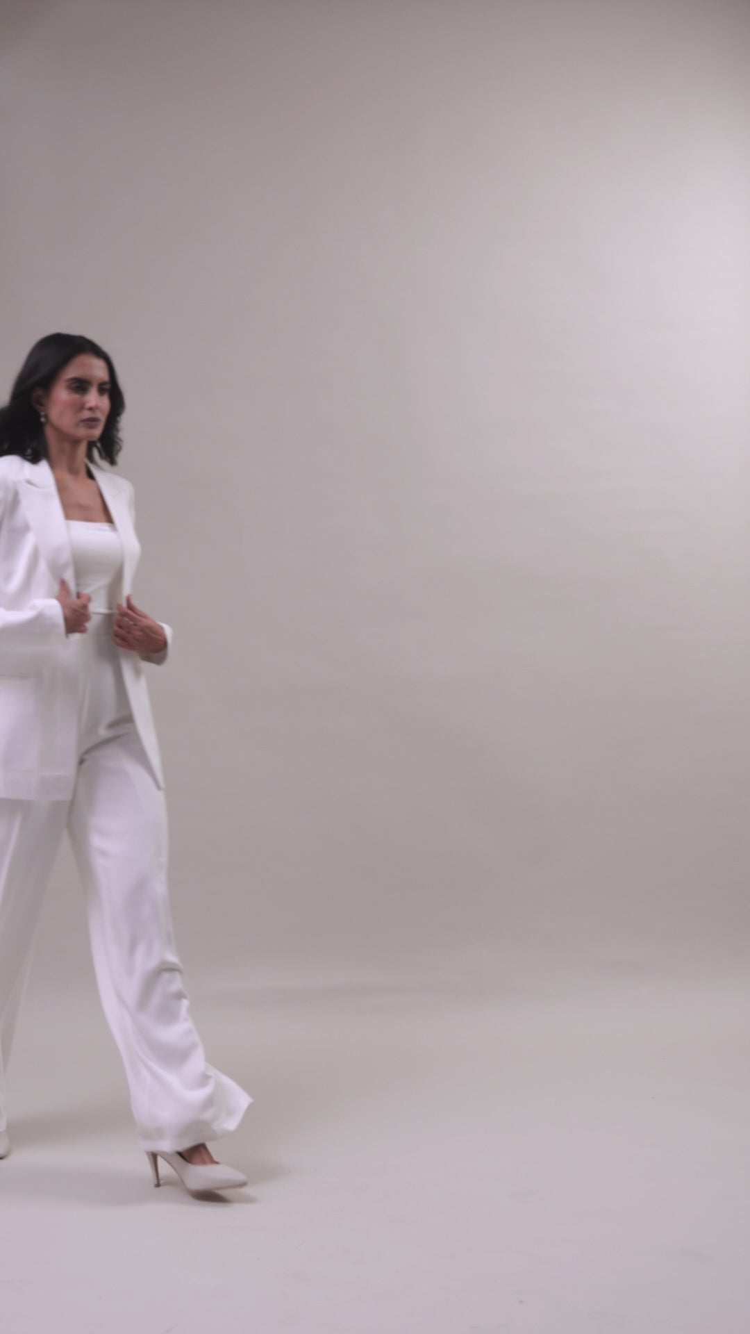 Monica White Single-Breasted Blazer