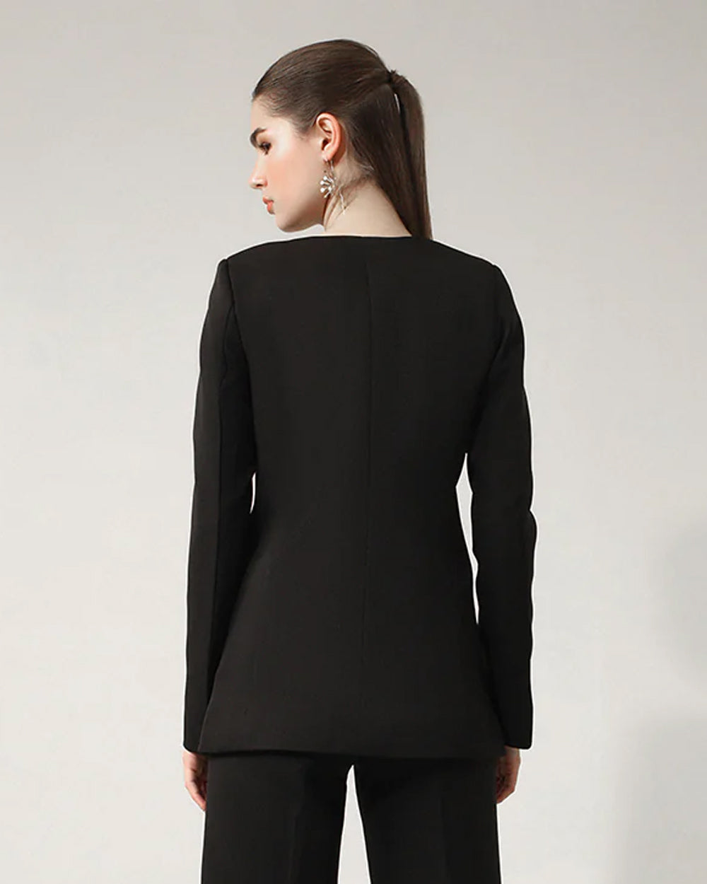 Luxe Black Double-Breasted Blazer