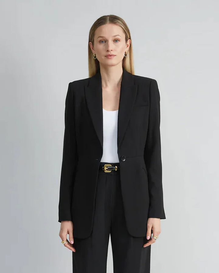 Black Single-Breasted Slim Fit Blazer