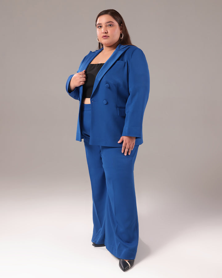 Royal Blue Double Breasted Blazer Suit