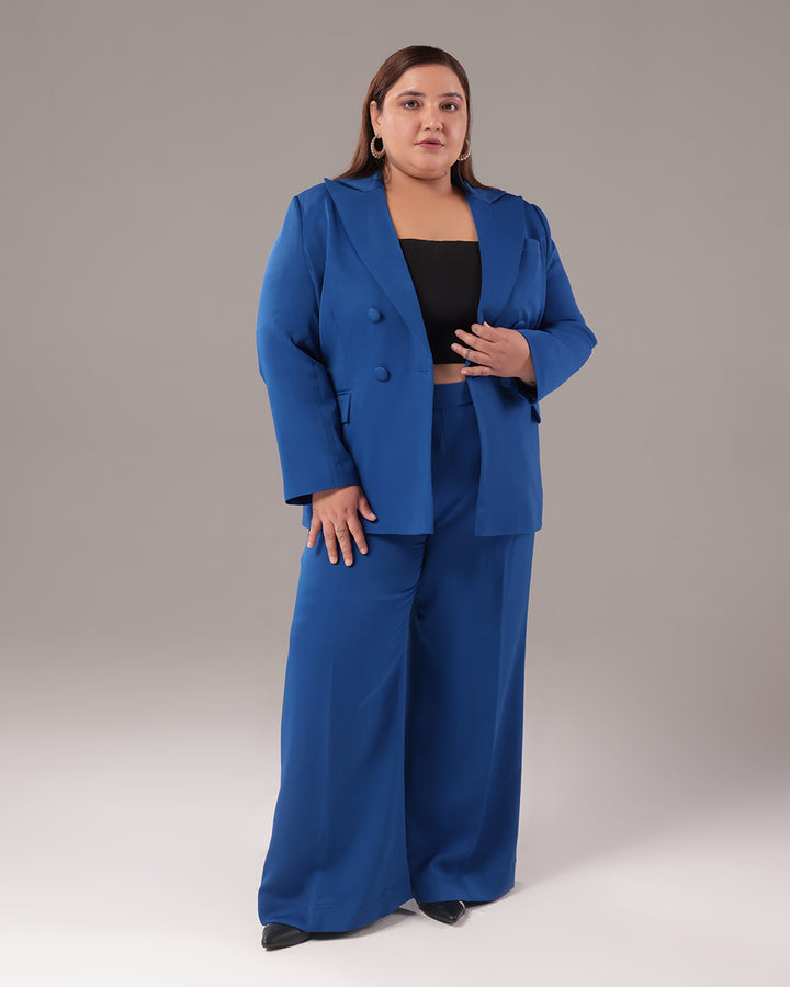 Royal Blue Double Breasted Blazer Suit