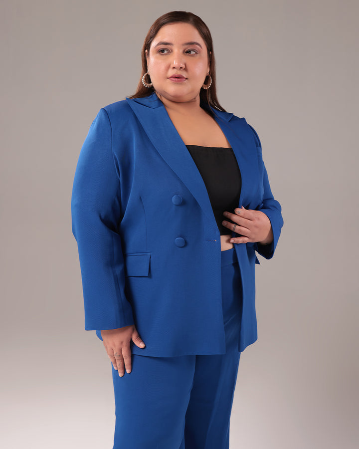 Plus Size Royal Blue Blazer Suit Sheen Couture – Sheen Couture
