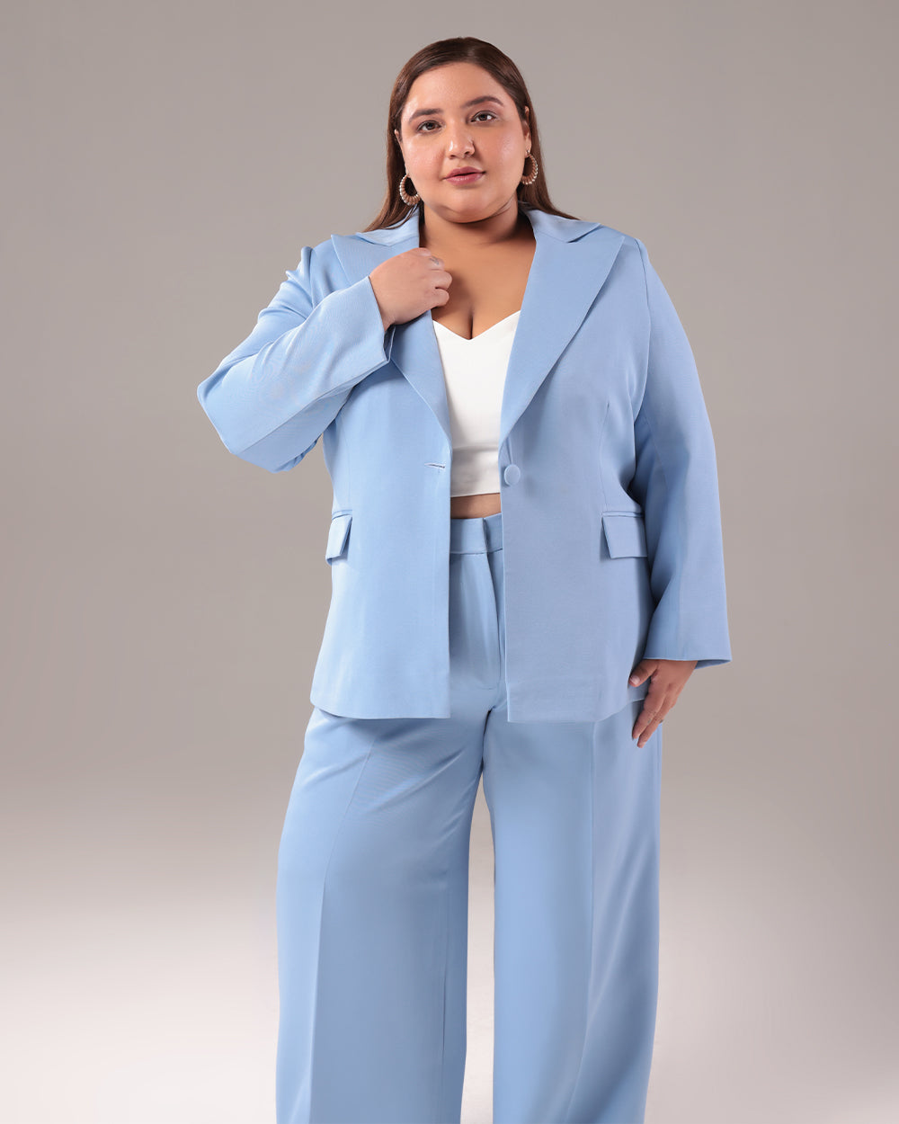 Sky Blue Regular Fit 2-Piece Set