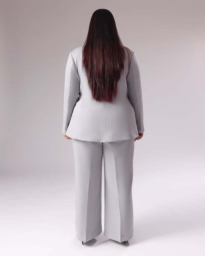 Grey Single Breasted Blazer Suit