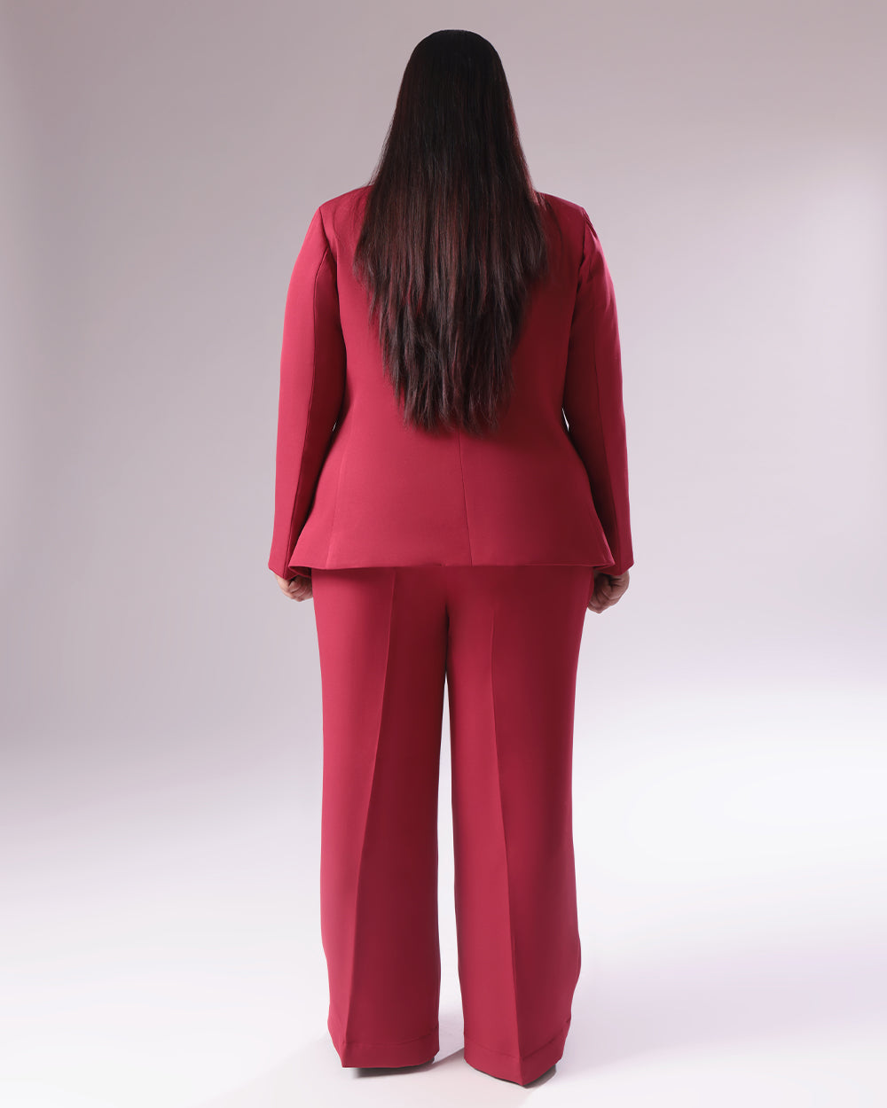 Maroon Single Breasted Blazer Suit