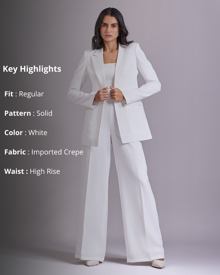 Monica White Single-Breasted 2-piece Suit