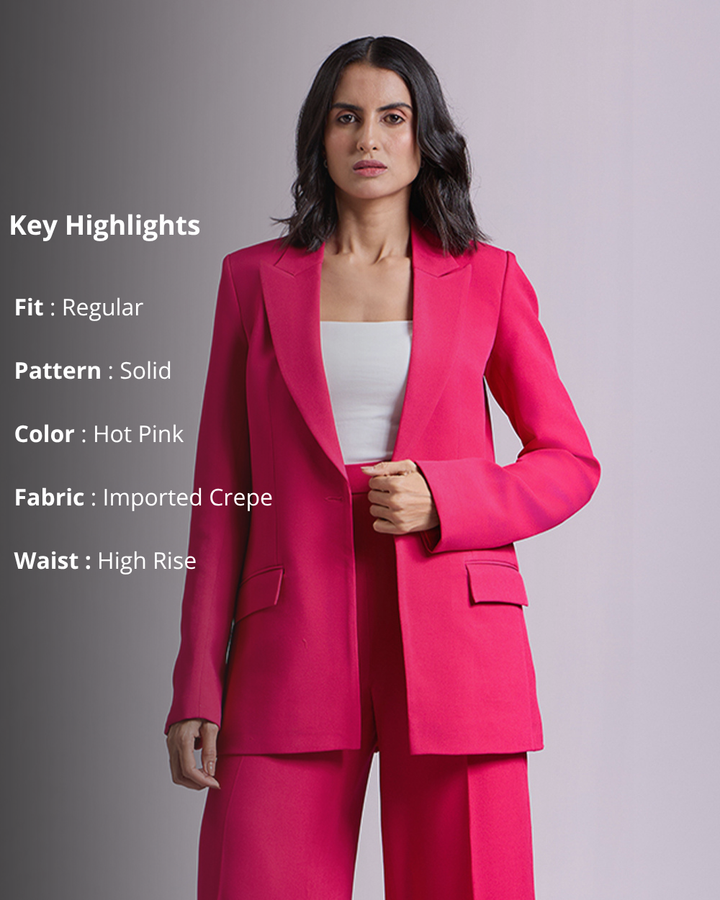 Monica Hot pink Single-Breasted Blazer