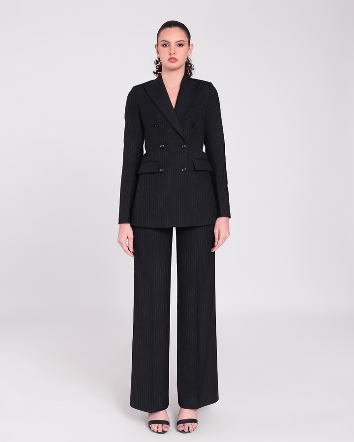 Black Stripe Double Breasted Suit 2-piece