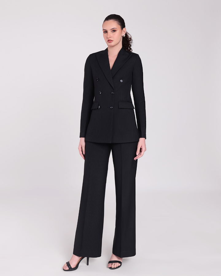 Black Stripe Double Breasted Suit 2-piece