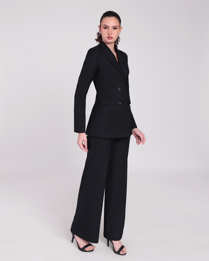 Black Stripe Double Breasted Suit 2-piece