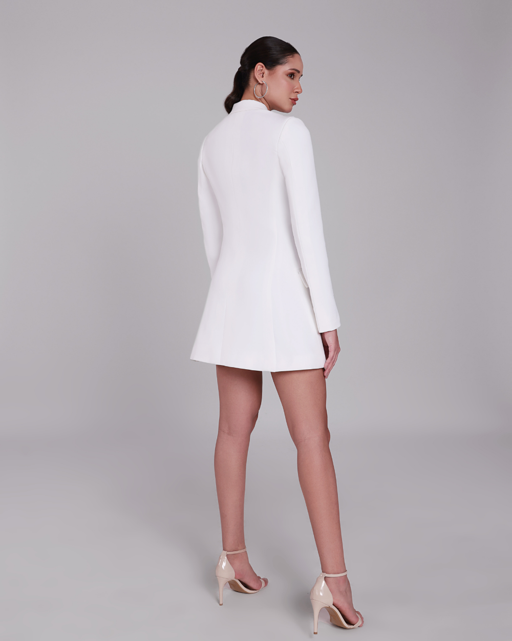 Jane White Embellished Blazer Dress