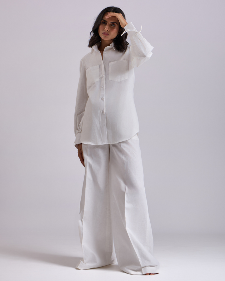 Ivory Oversized Shirt And Pant