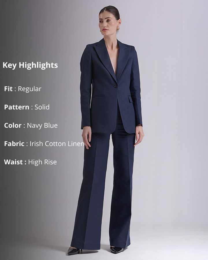 Navy Blue Single-Breasted Suit 2-Piece