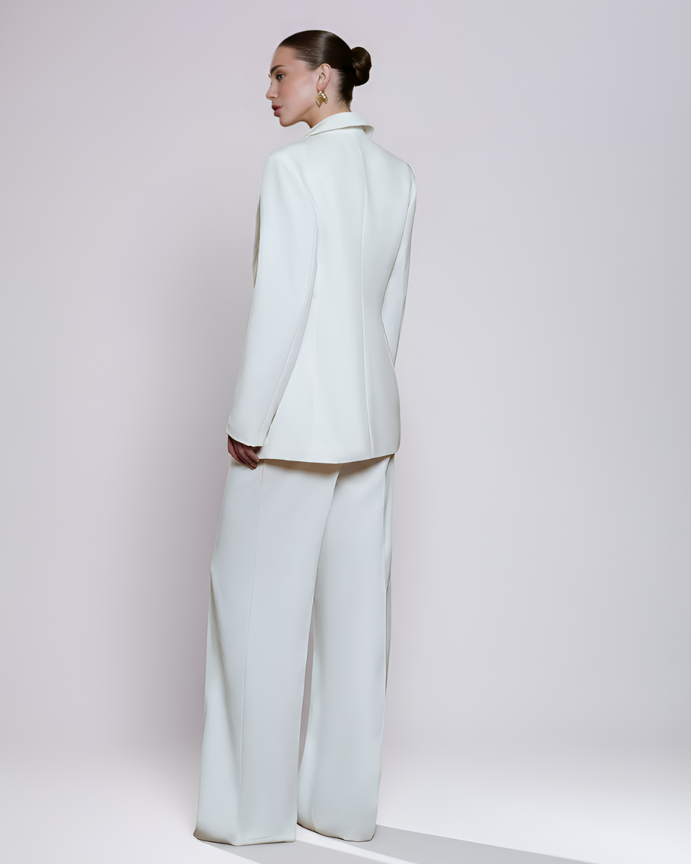 Angelina White Single Breasted Blazer Suit