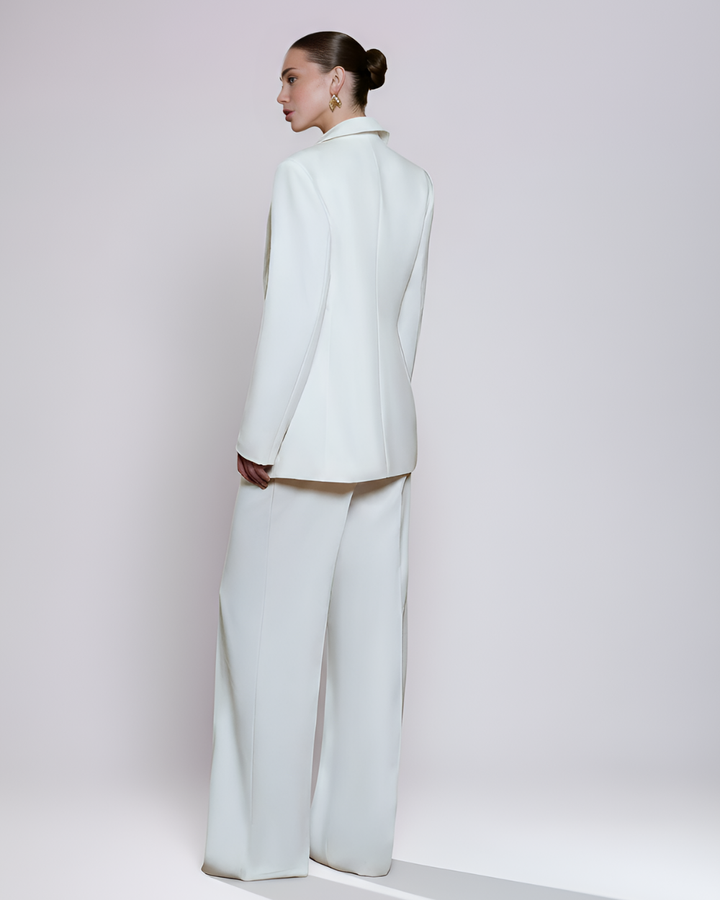 Angelina White Single Breasted Blazer Suit
