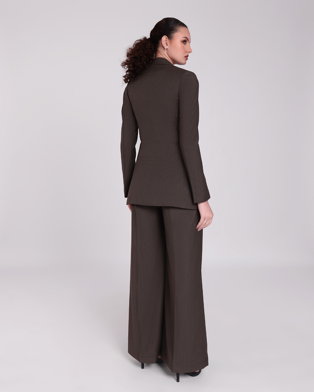 Brown Stripe Single Breasted Suit 2-piece