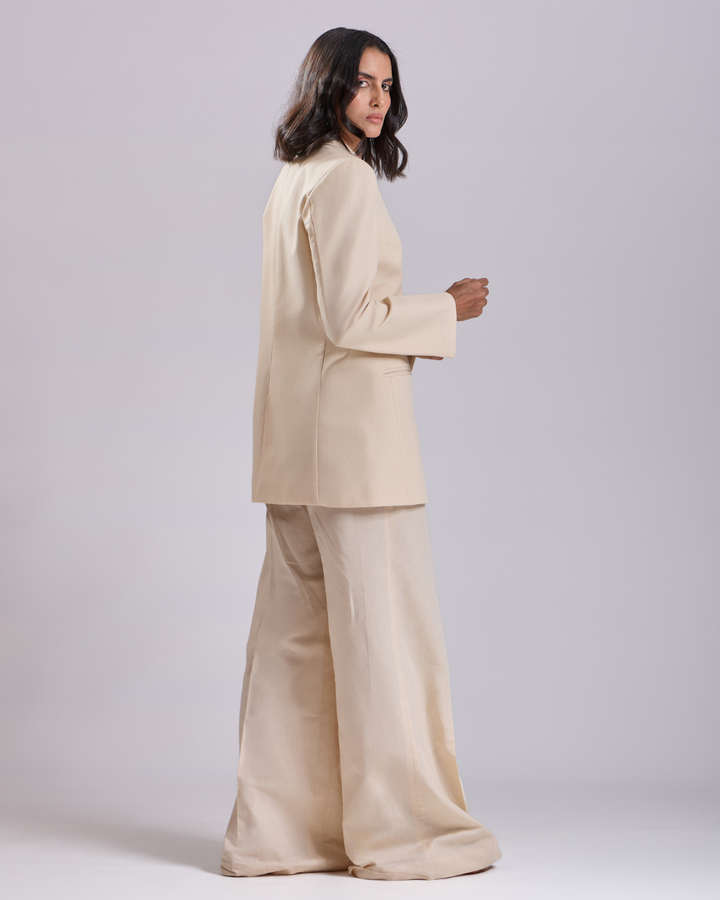Beige Oversized 2-Piece Suit