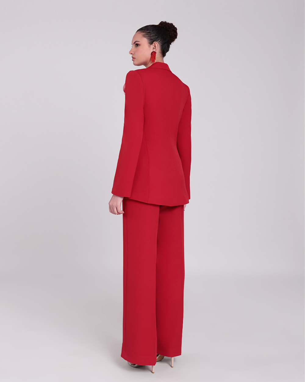 Clara Red Floral Blazer Suit