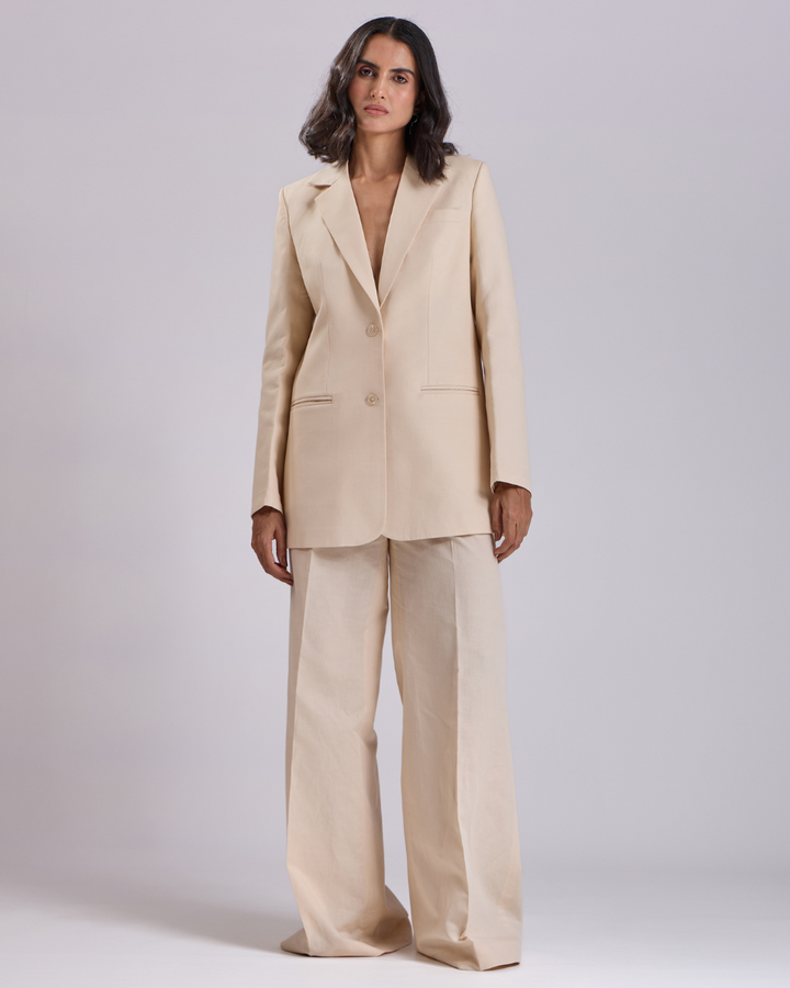 Beige Oversized 2-Piece Suit