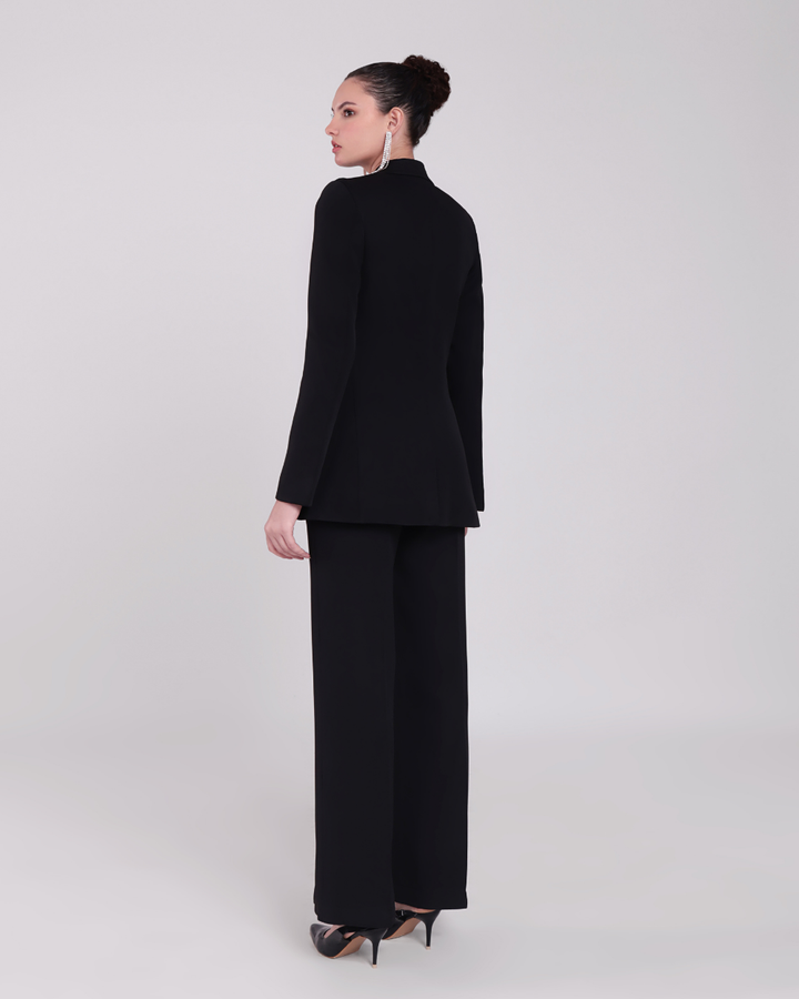 Venice Black Crystal-Embellished Blazer Suit