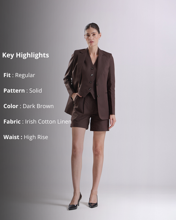 Dark brown Single-Breasted Suit 2-Piece