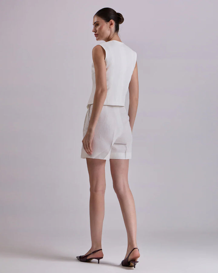 White Waistcoat And Short Set