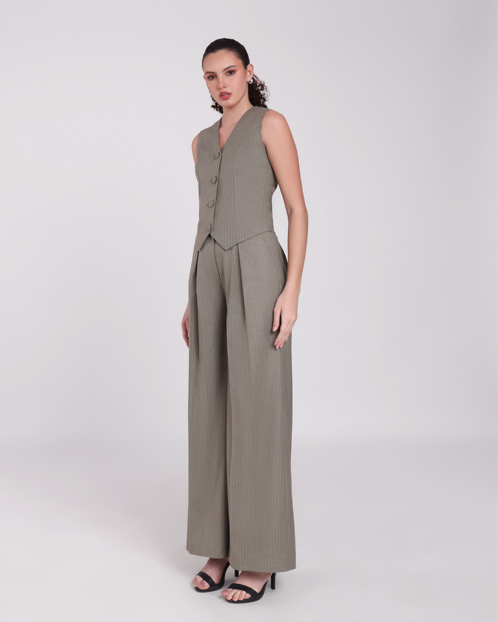 Green Stripe Waistcoat and Pant Set