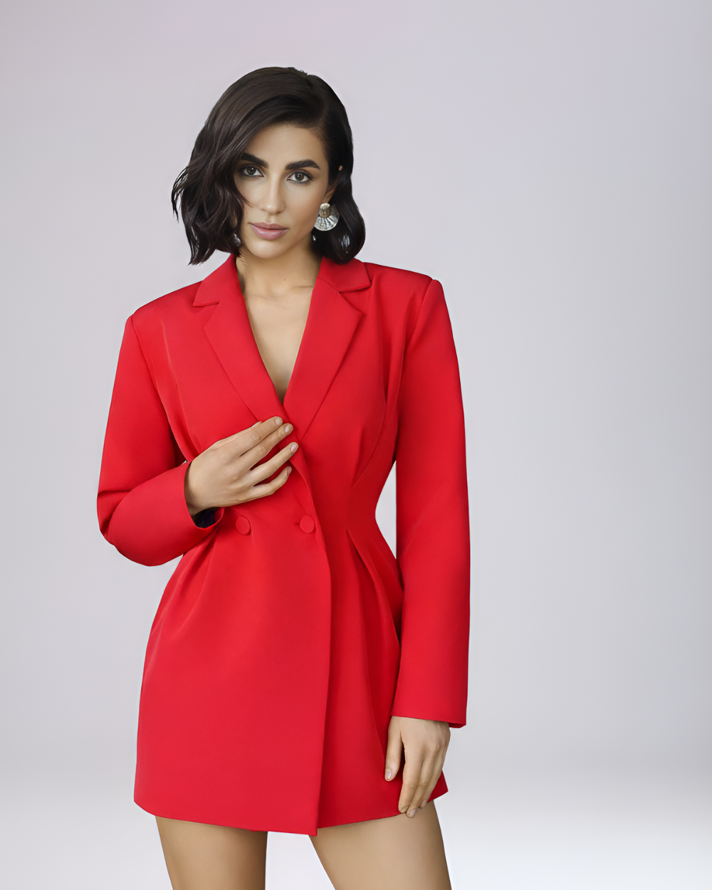 Eva Red Double Breasted Blazer Mini Dress