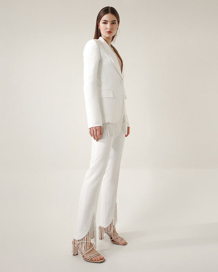 LUXE PEARL WHITE POWER SUIT