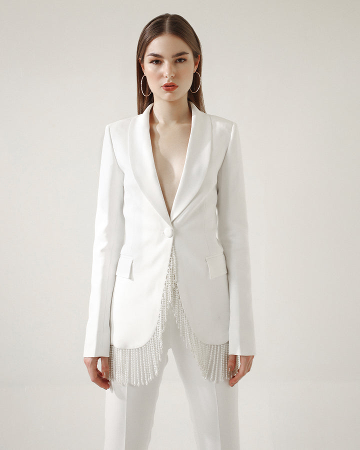 LUXE PEARL WHITE POWER SUIT