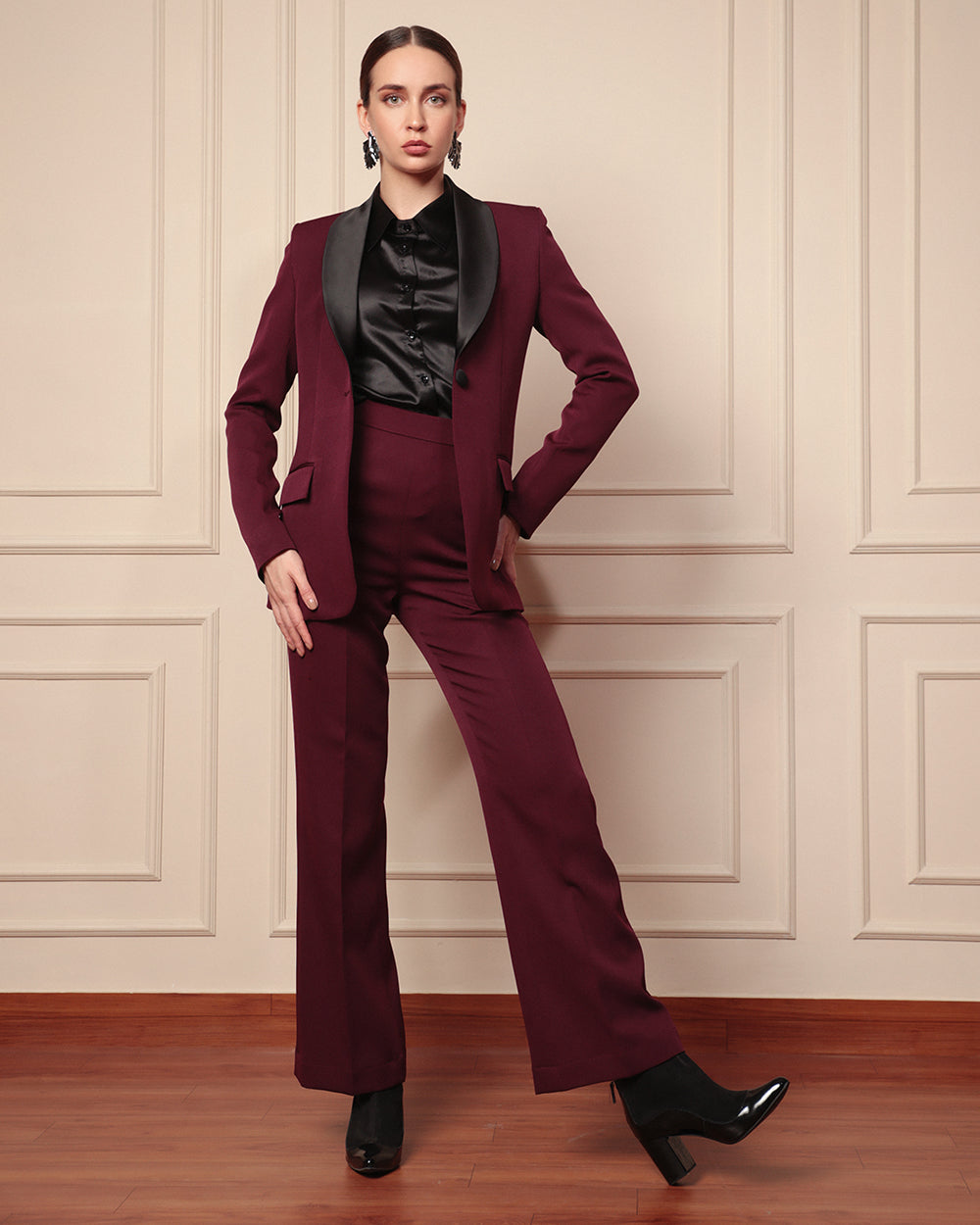 Wine Luxe Blazer Suit