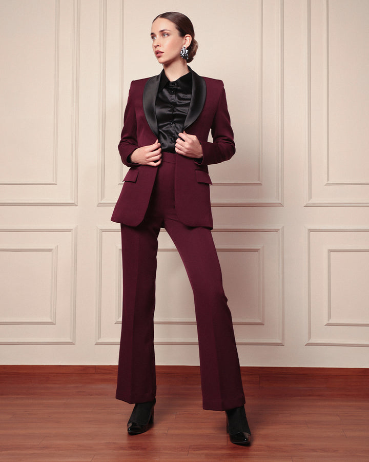 Wine Luxe Blazer Suit